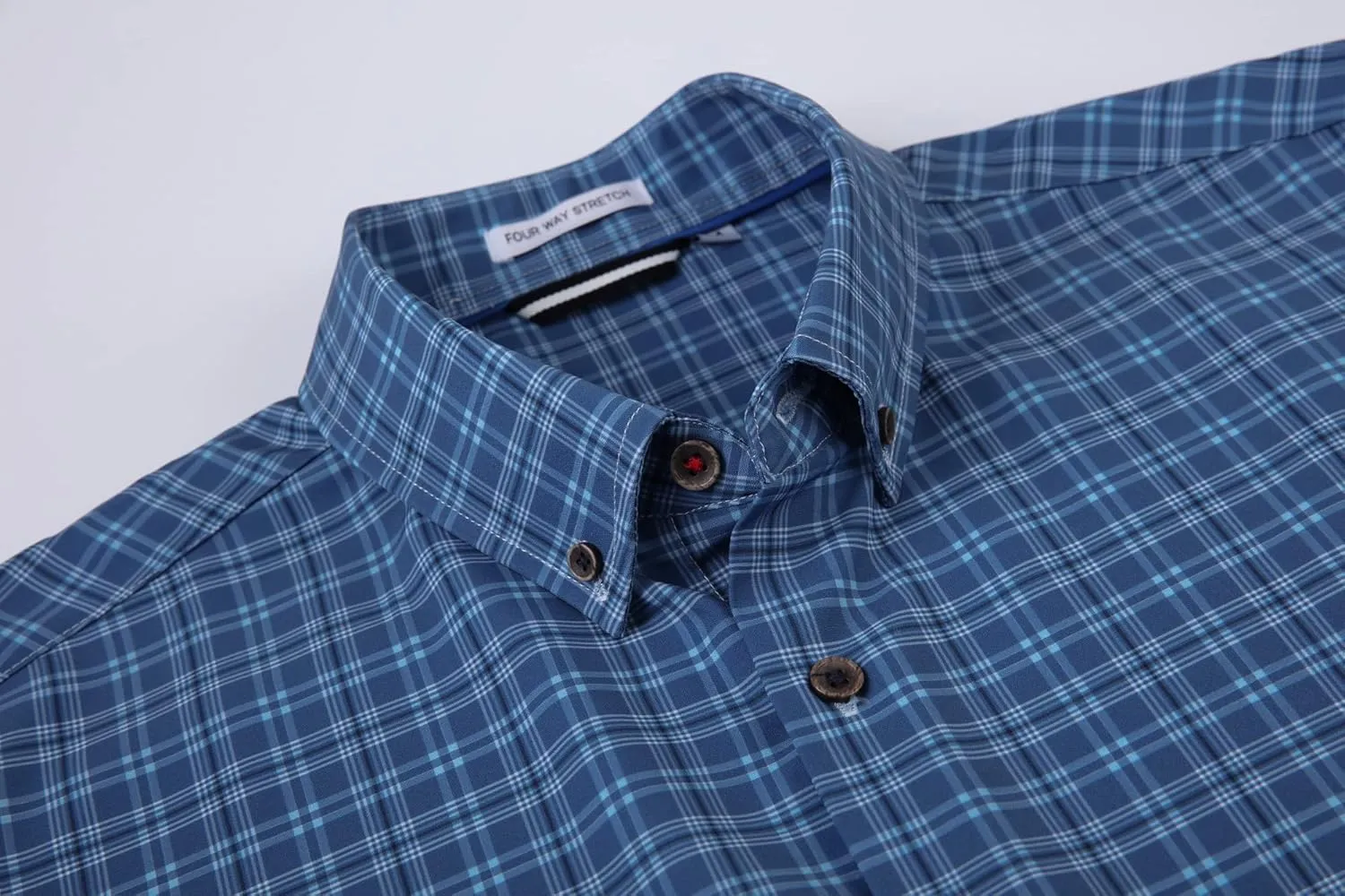 Alex Vando Mens Button Down Shirts Wrinkle Free 4-Way Stretch Print Business Casual Shirt