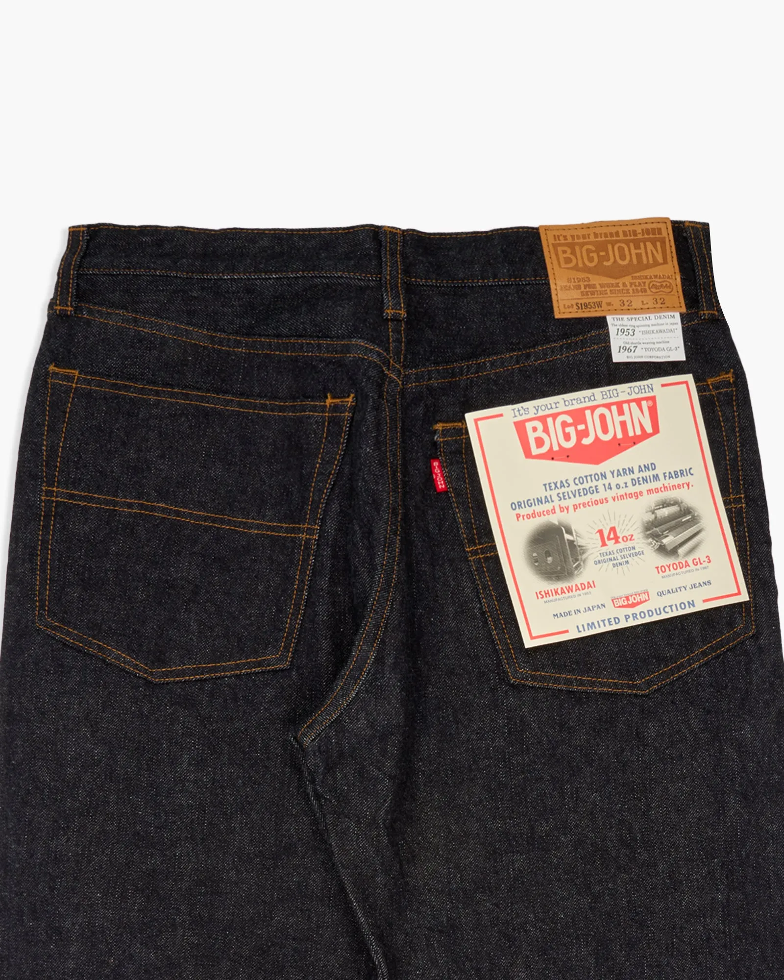 Big John M104SZ Super Zero Tapered Fit Selvedge Mens Jeans - Indigo Onewash