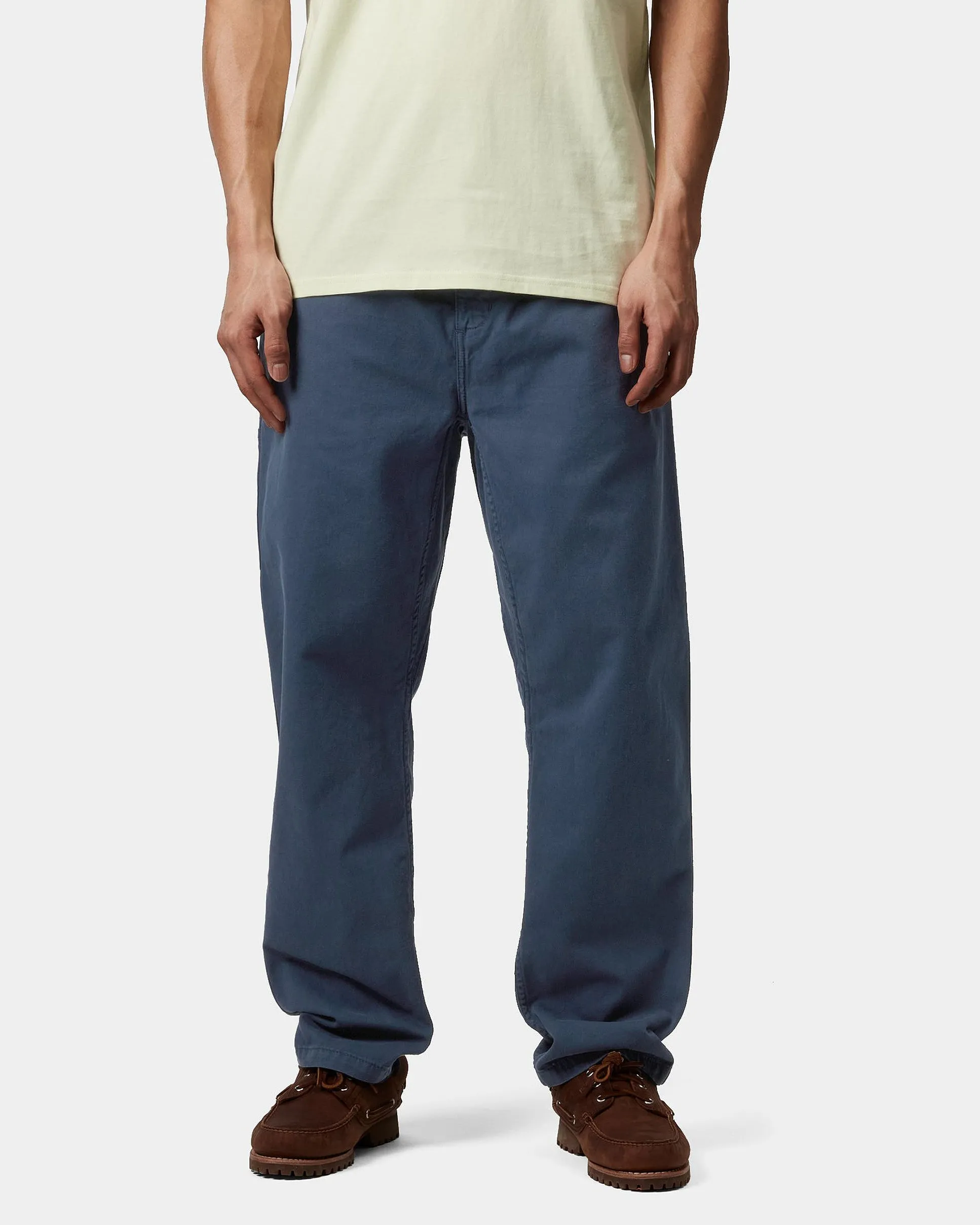 Carhartt WIP Flint Pant Regular Tapered Mens Trousers - Dusky Blue Garment Dyed