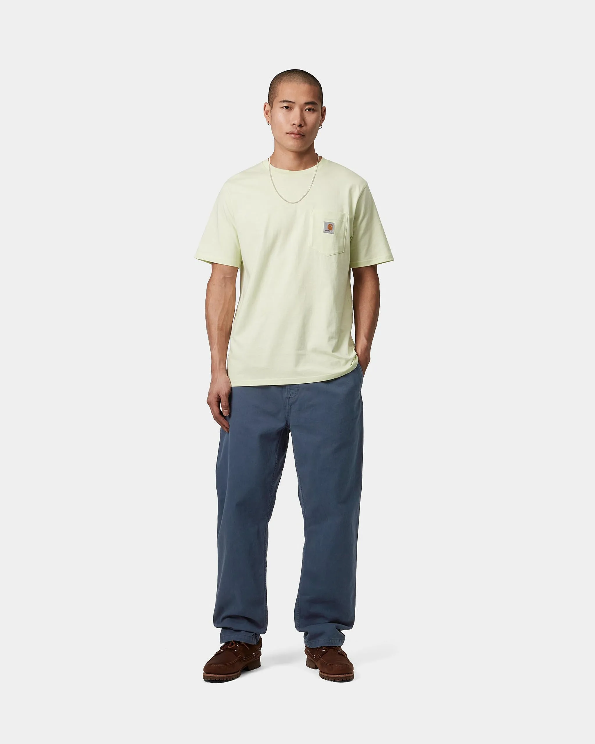 Carhartt WIP Flint Pant Regular Tapered Mens Trousers - Dusky Blue Garment Dyed