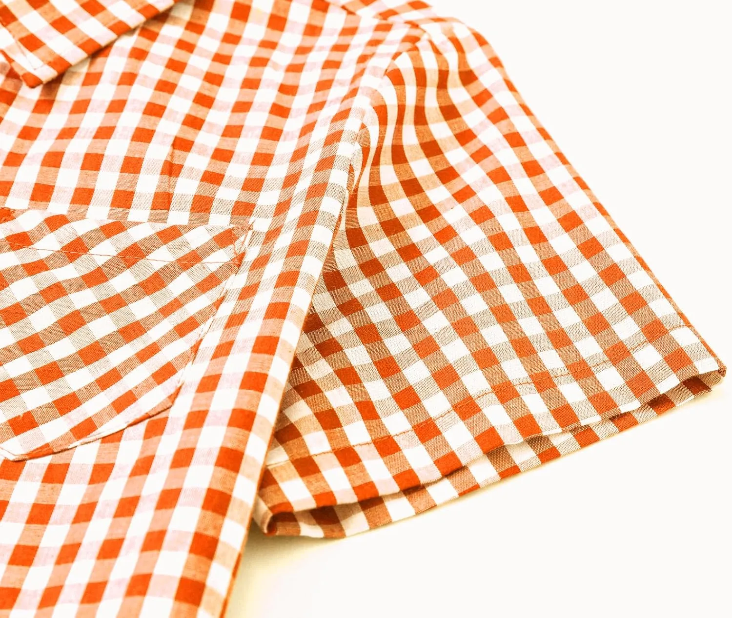 Cromoncent Boys and Mens Summer Plaid Shirt Casual Short Sleeve Button Down Shirts