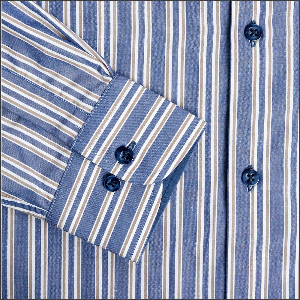 Drifter Geneva Blue Stripe LS Shirt