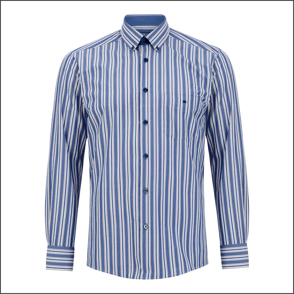Drifter Geneva Blue Stripe LS Shirt
