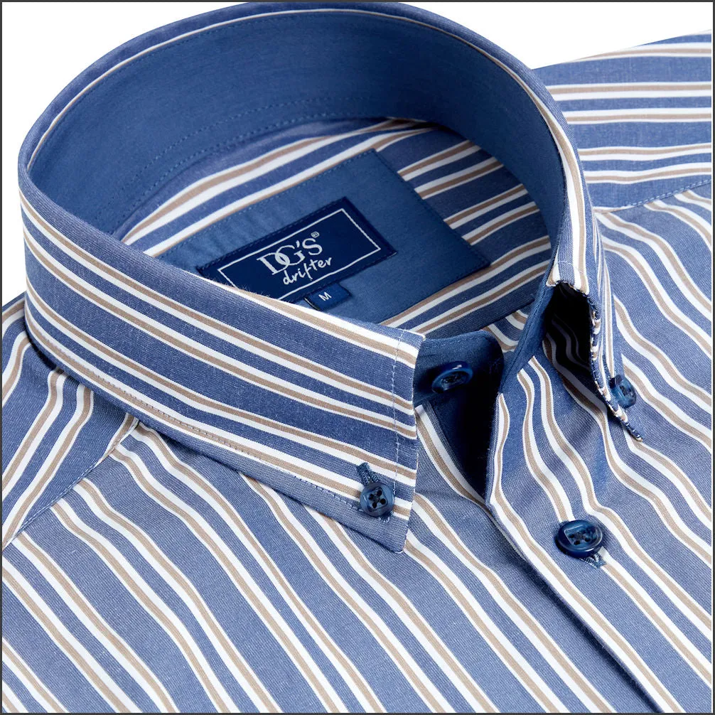 Drifter Geneva Blue Stripe LS Shirt
