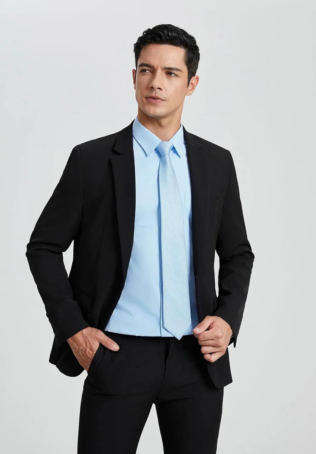 Enlision Mens Dress Shirts Long Sleeve Button Down Shirt for Men Regular Fit Business Casual Shirt and Tie Sets for Wedding
