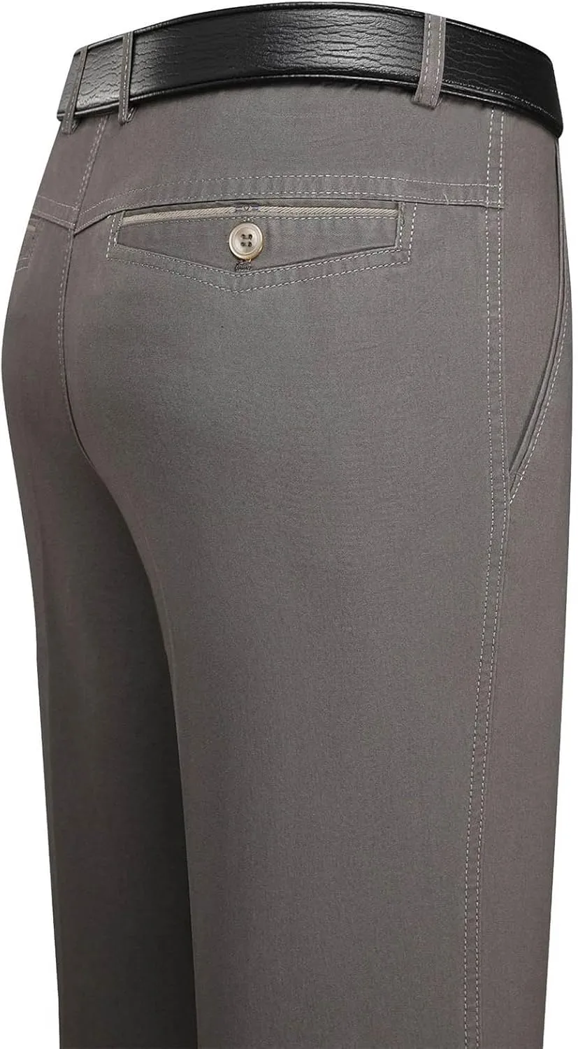 Finelylove Dress Pants for Men Regular Fit Stretch Chino Pants Flat Front Straight Business Work Pants Casual Trousers