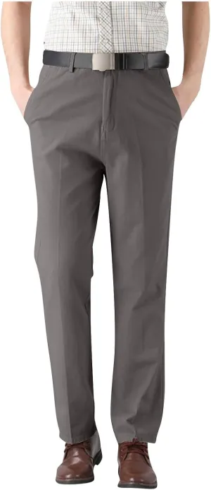 Finelylove Dress Pants for Men Regular Fit Stretch Chino Pants Flat Front Straight Business Work Pants Casual Trousers