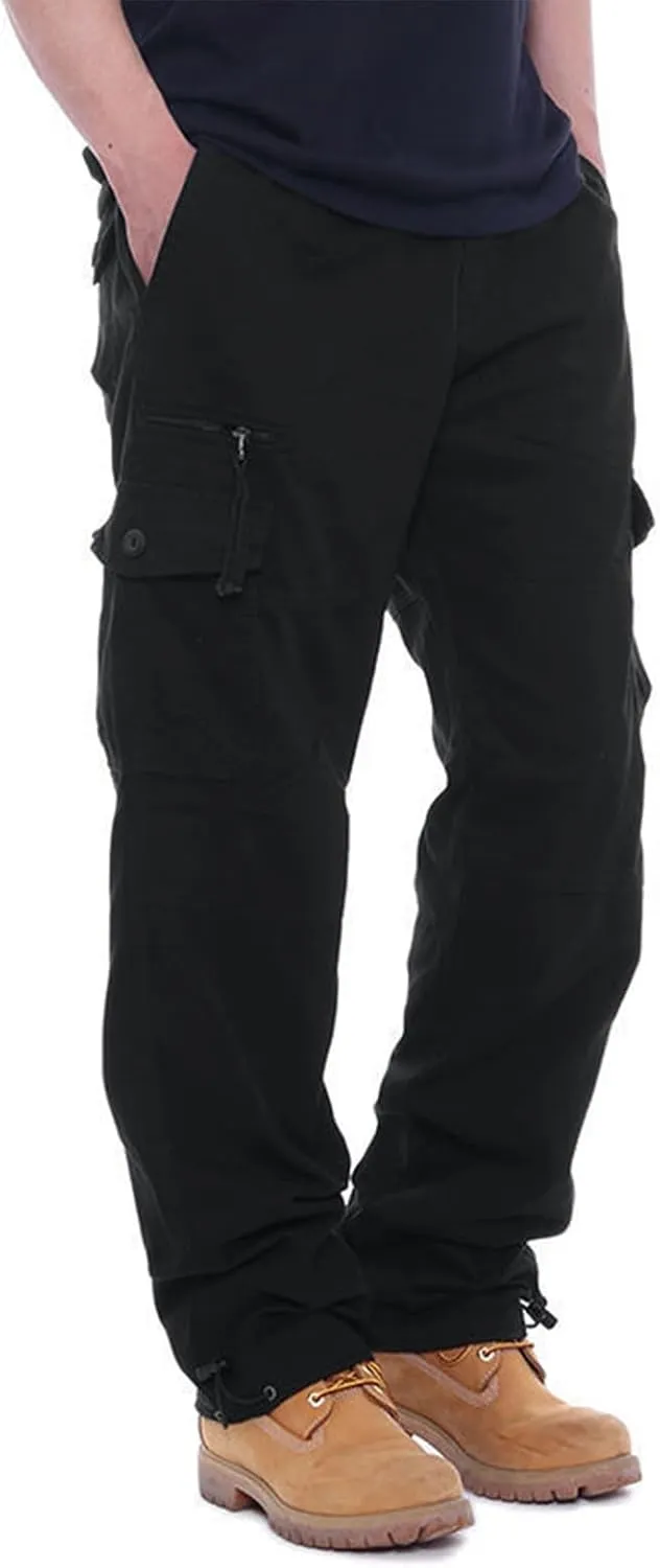 GOFULY Men Cargo Pants Multi Pockets Baggy Pants Ripstop Stretch Hunting Sweatpants Travel Hunting Pants Outdoor