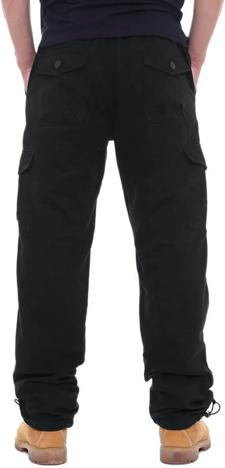 GOFULY Men Cargo Pants Multi Pockets Baggy Pants Ripstop Stretch Hunting Sweatpants Travel Hunting Pants Outdoor