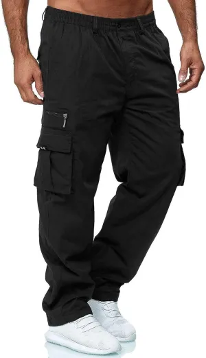 GOFULY Men Cargo Pants Multi Pockets Baggy Pants Ripstop Stretch Hunting Sweatpants Travel Hunting Pants Outdoor