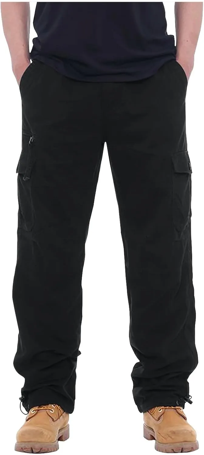 GOFULY Men Cargo Pants Multi Pockets Baggy Pants Ripstop Stretch Hunting Sweatpants Travel Hunting Pants Outdoor