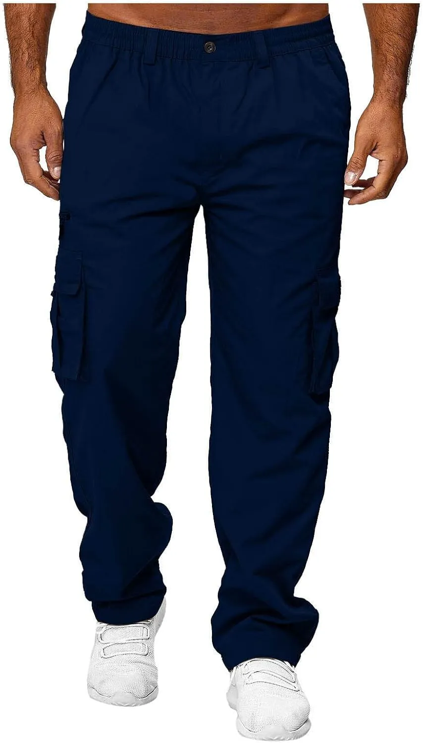 GOFULY Mens Cargo Pants with Pockets Baggy Pants Slim Fit Stretch Special Occasions Sweatpants Baggy Outdoor Pants Casual