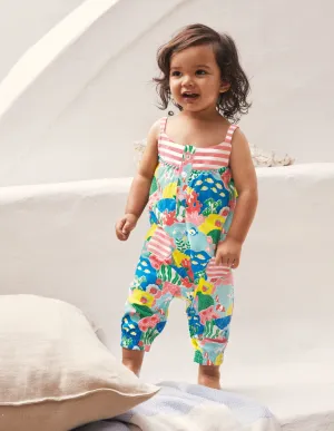 Jersey Hotchpotch Romper-Multi Coral Reef