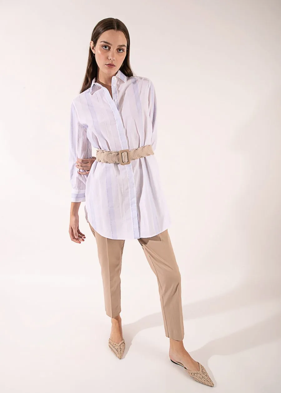 Long Cotton Striped Shirt
