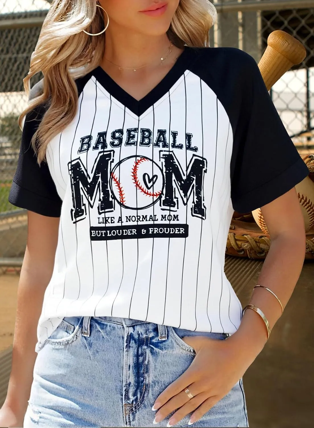 Mama Shirts for Women Color Block Mama Letters Print T Shirt Casual Mothers Gift Top Short SleeveTops