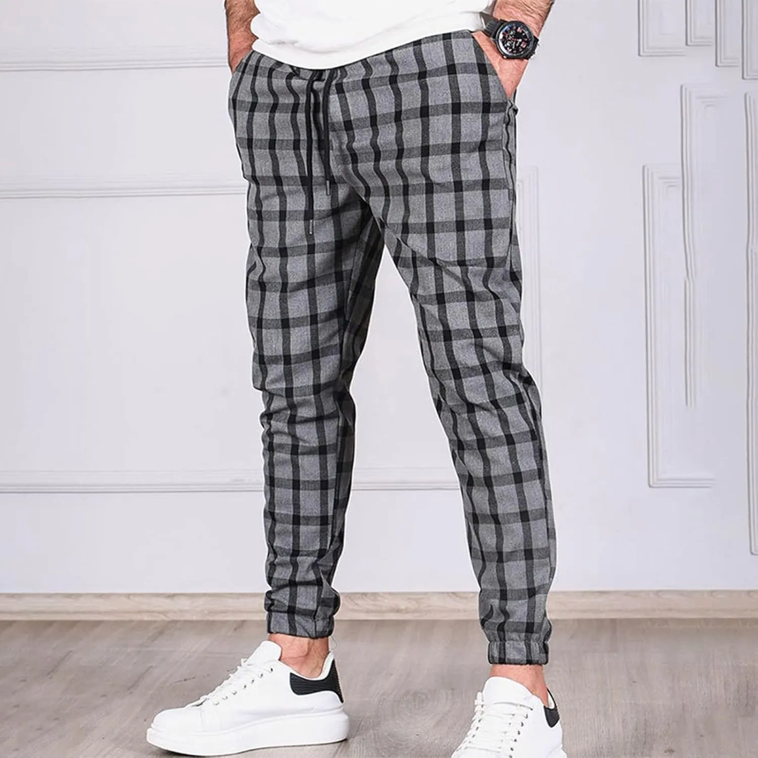 Mens Casual Slim Skinny Stretch Flat Front Solid Comfy Fashion Style Business Dress Slacks Chinos Pants