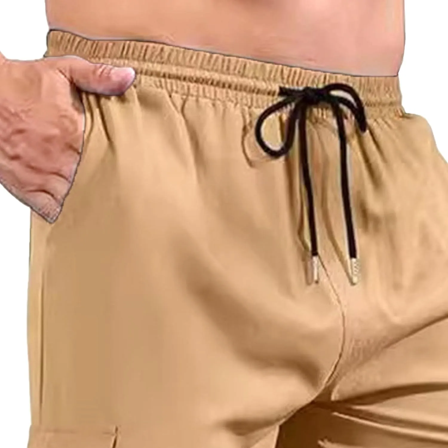 Mens Chinos Slim Fit Pocket Pants Regular Fit Casual Cargo Joggers Tapered Dress Comfort Solid Trousers
