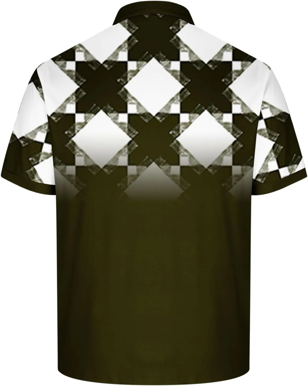 Mens Golf Shirts Short Sleeve Big and Tall Summer Mesh Shirt,Plaid Graphic Print,Breathable Plain Tees Business Casual