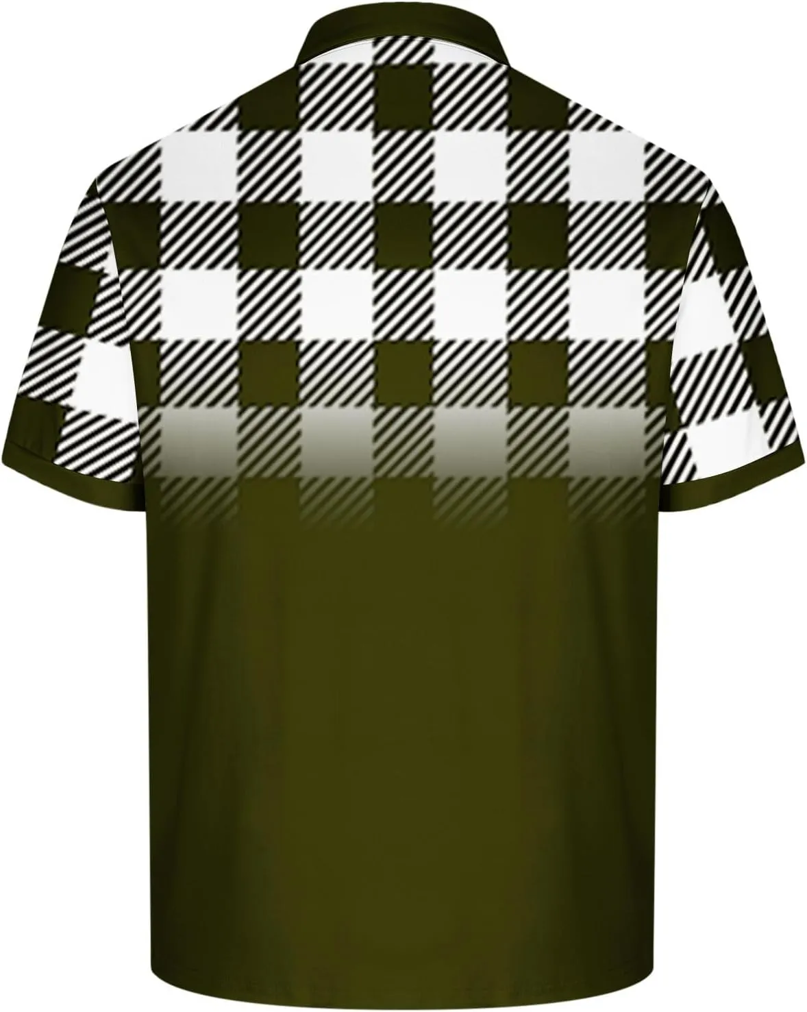 Mens Golf Shirts Short Sleeve Big and Tall Summer Mesh Shirt,Plaid Graphic Print,Breathable Plain Tees Business Casual