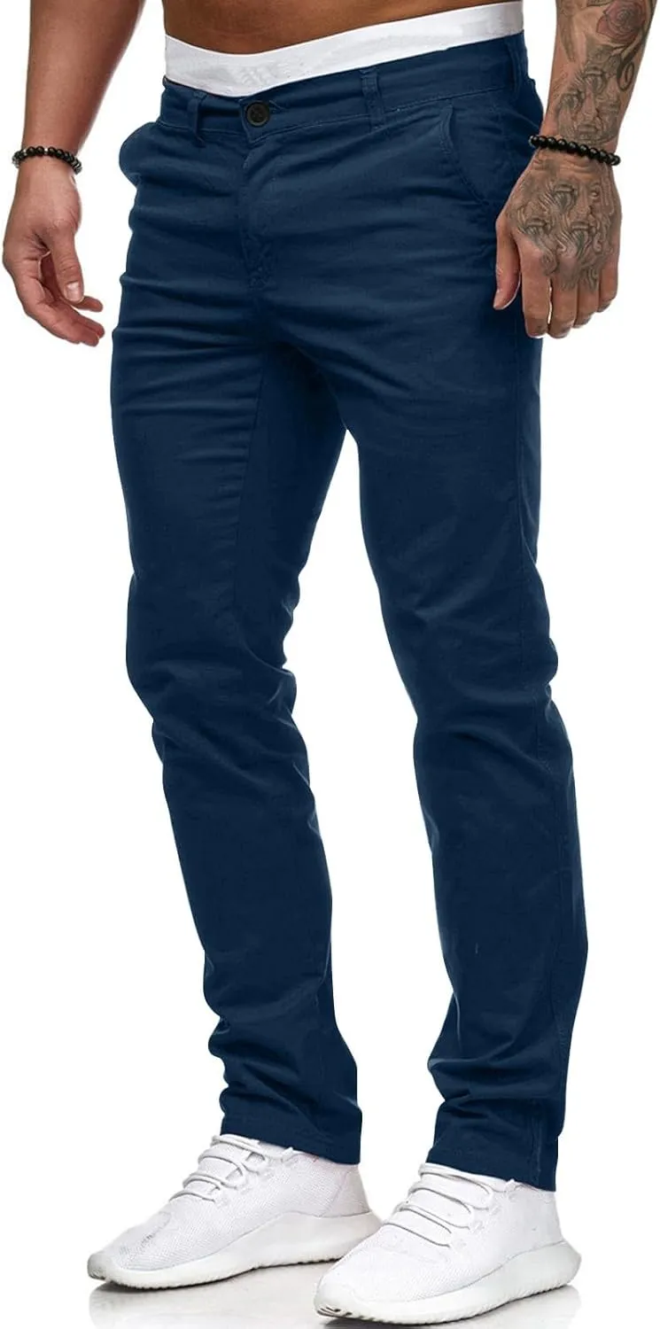 Mens Slim Fit Dress Pants Business Casual Work Suit Pants Formal Dress Trousers Comfort Stretch Flat-Front Chino Golf Pants