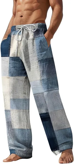 Mens White Beach Pants Pleated Pants Men Men's Slim Fit Chinos Viking Clothing for Men Relaxed Fit Dress Pants for Men