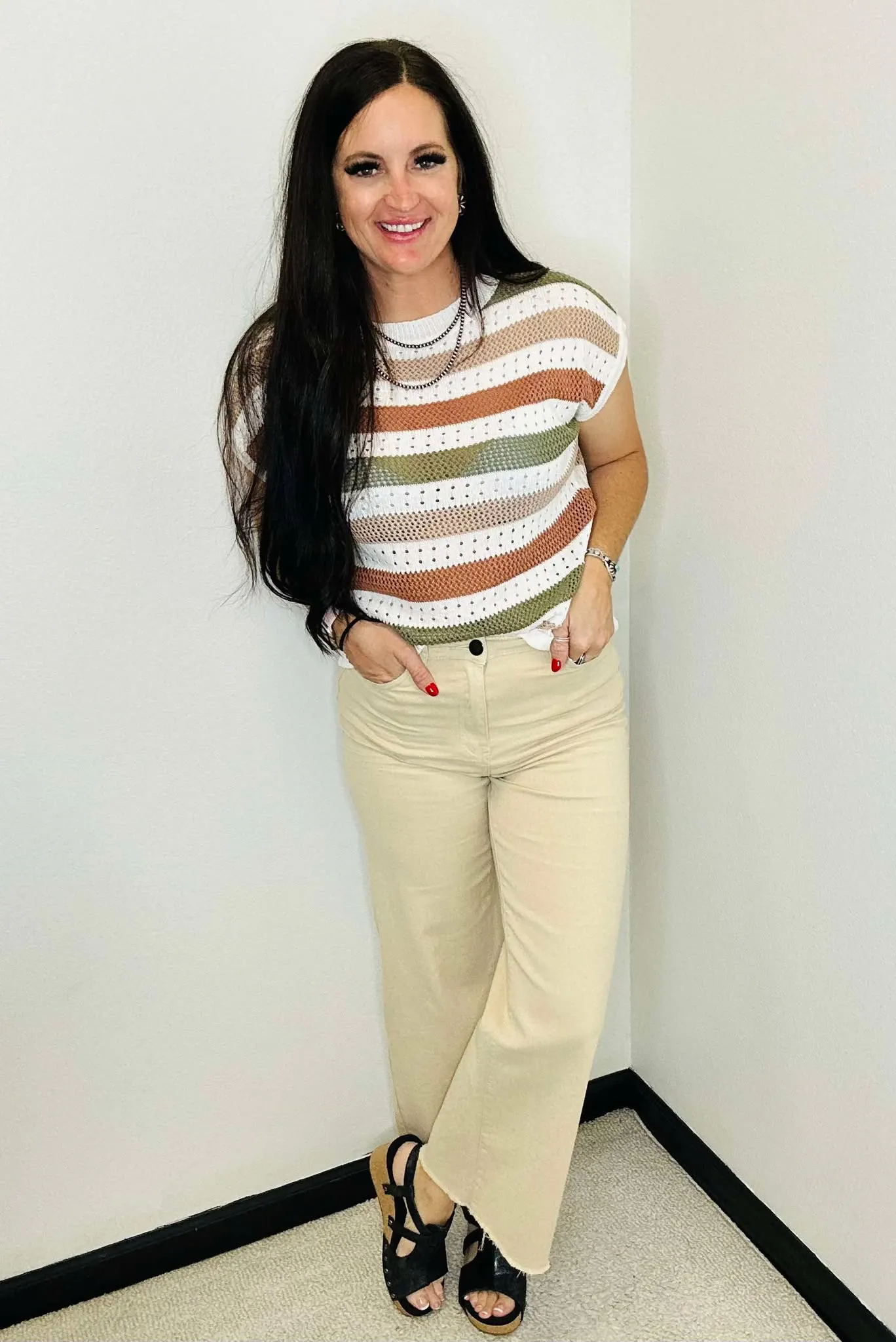 Oliver Khaki Wide Leg Pants