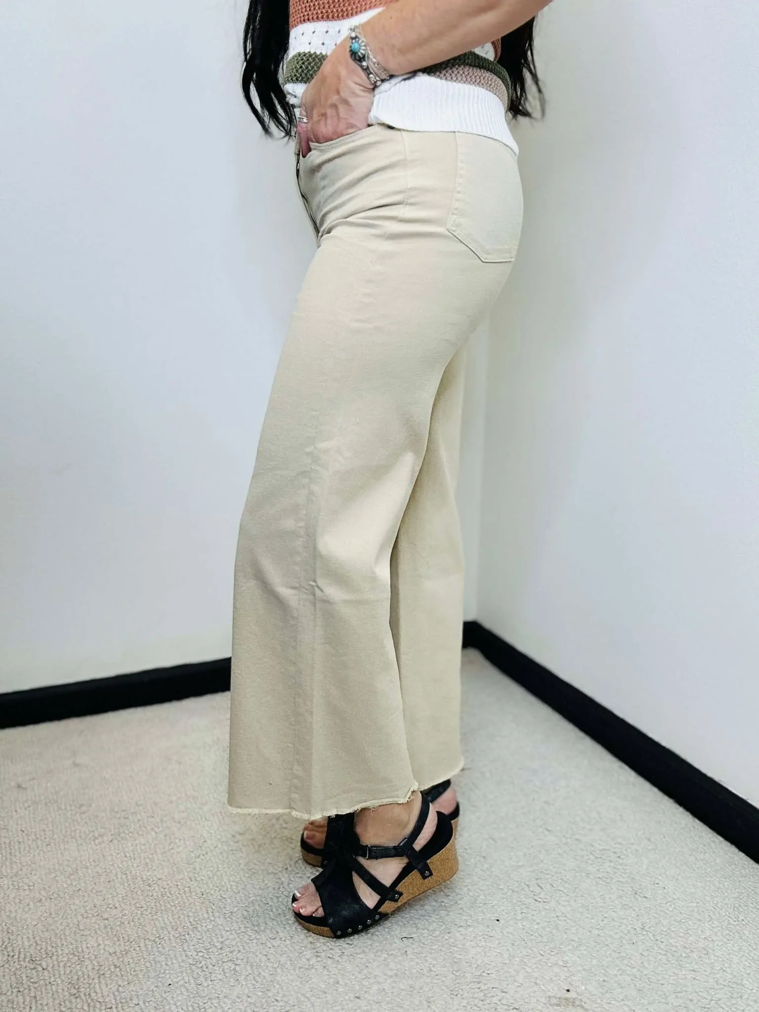 Oliver Khaki Wide Leg Pants