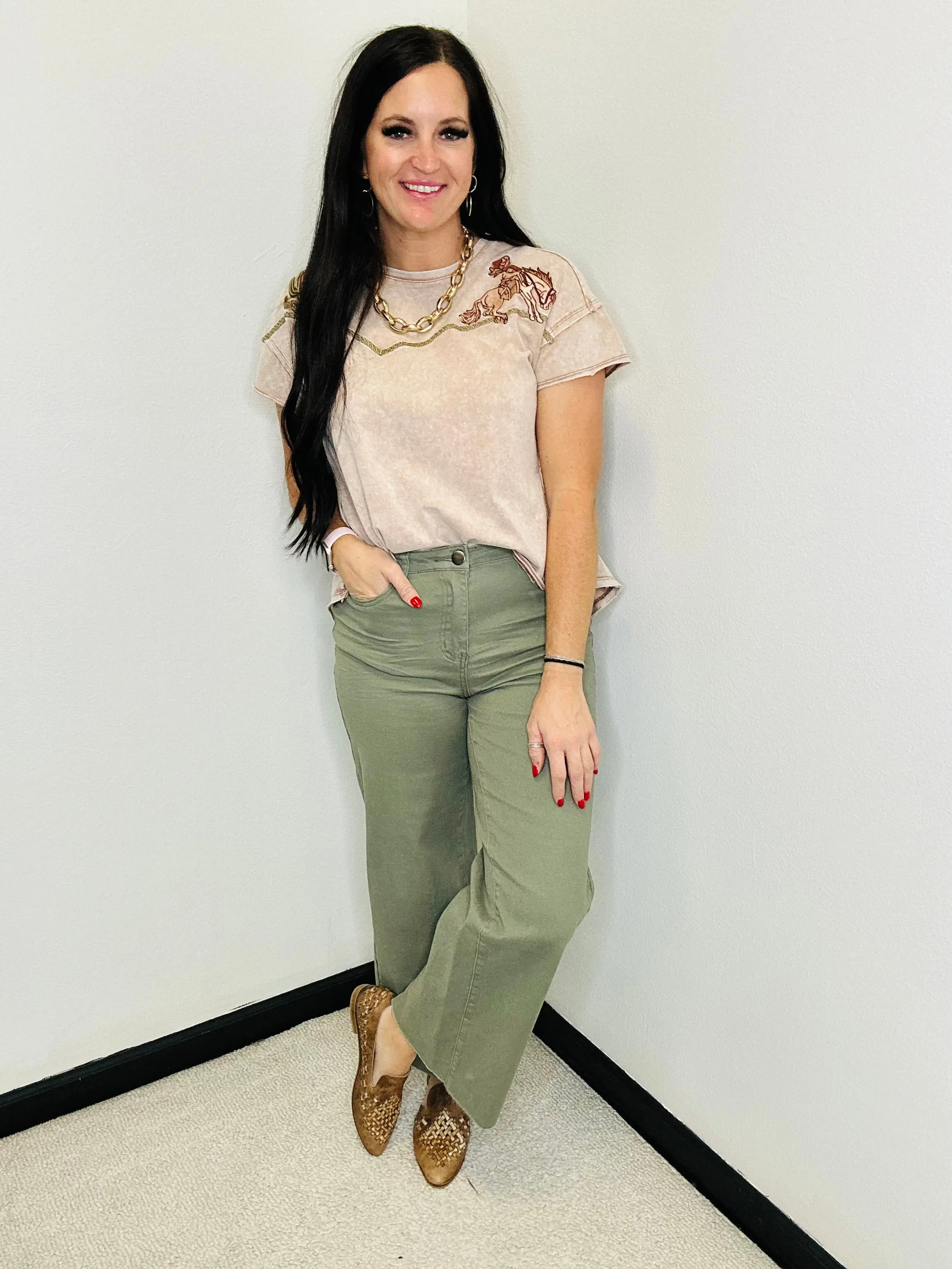 Oliver Olive Wide Leg Pants