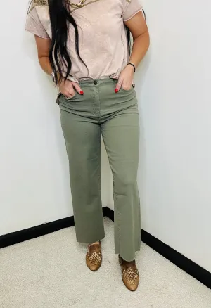 Oliver Olive Wide Leg Pants