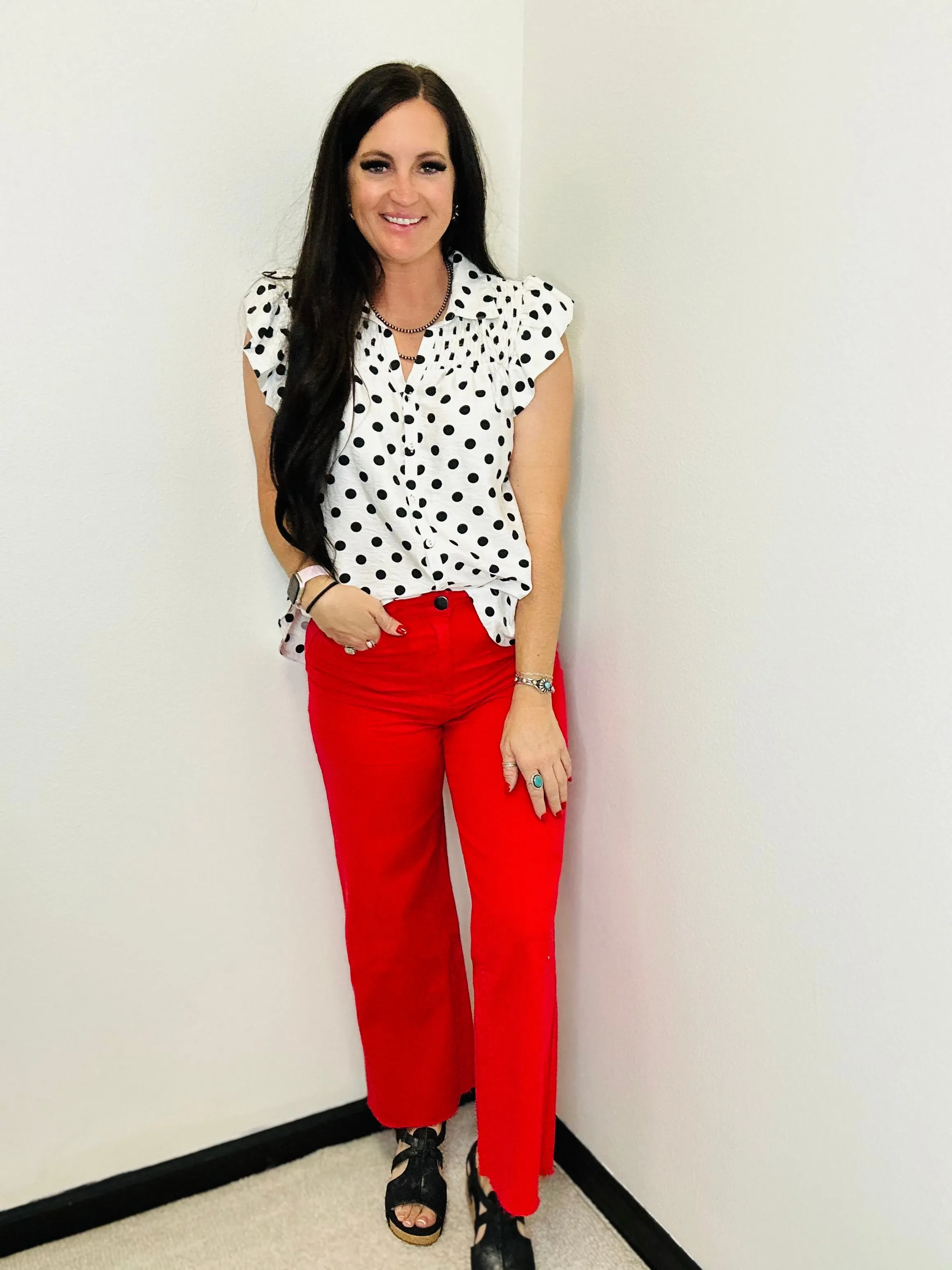Oliver Red Wide Leg Pants
