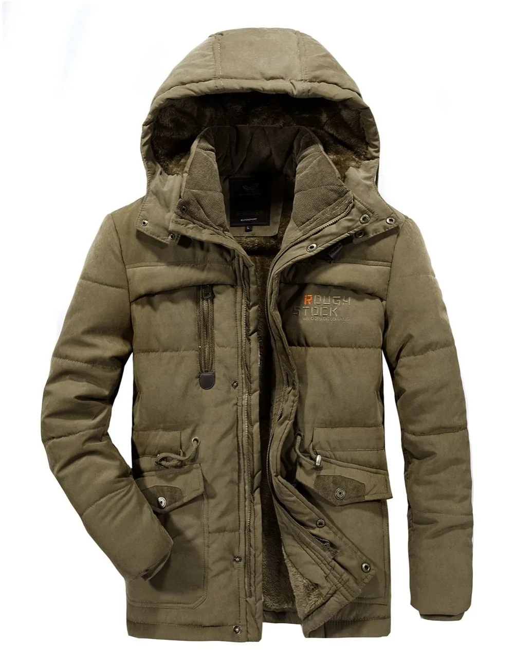 Premium Fleece Fur Hooded Parka
