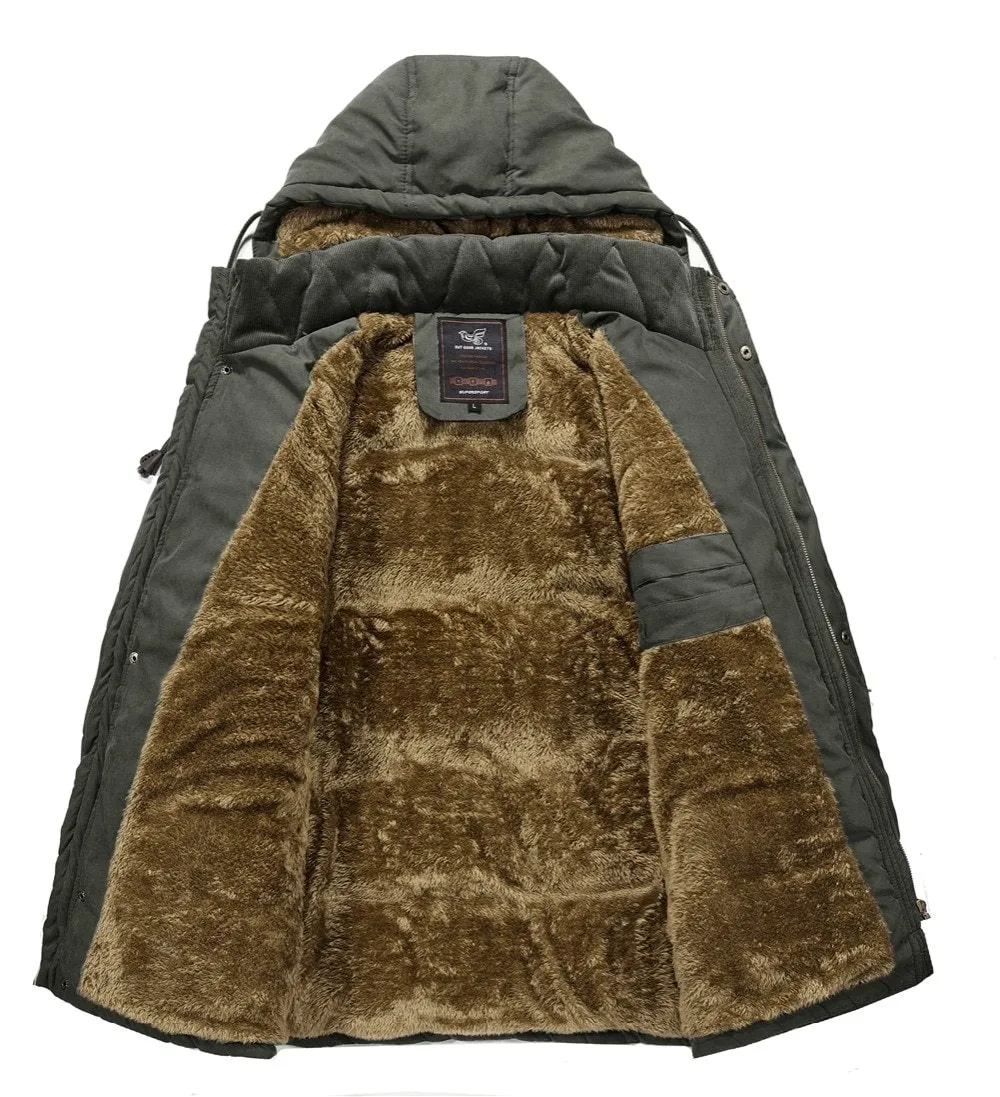 Premium Fleece Fur Hooded Parka