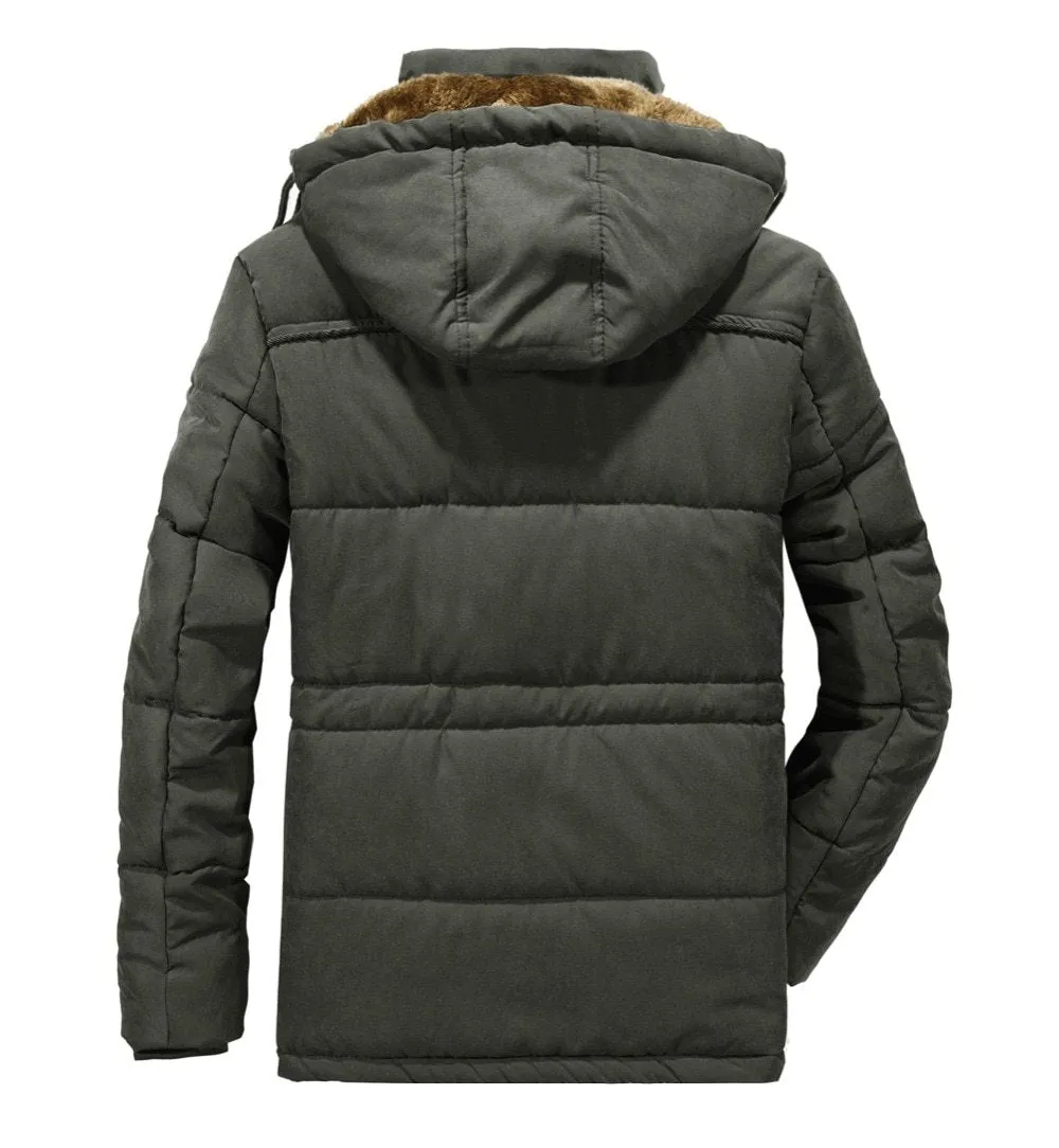 Premium Fleece Fur Hooded Parka
