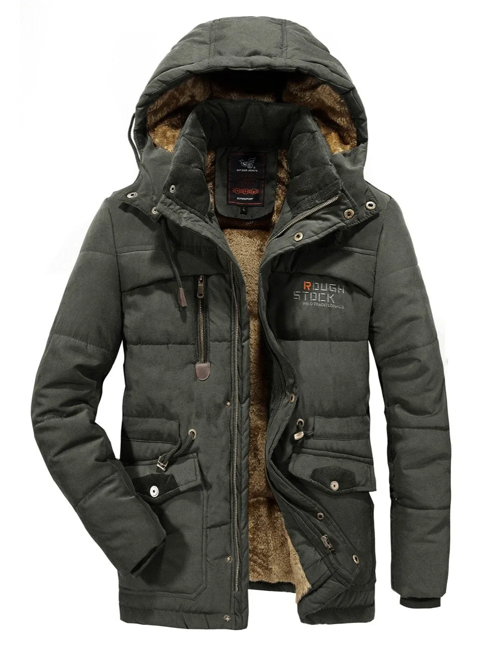 Premium Fleece Fur Hooded Parka