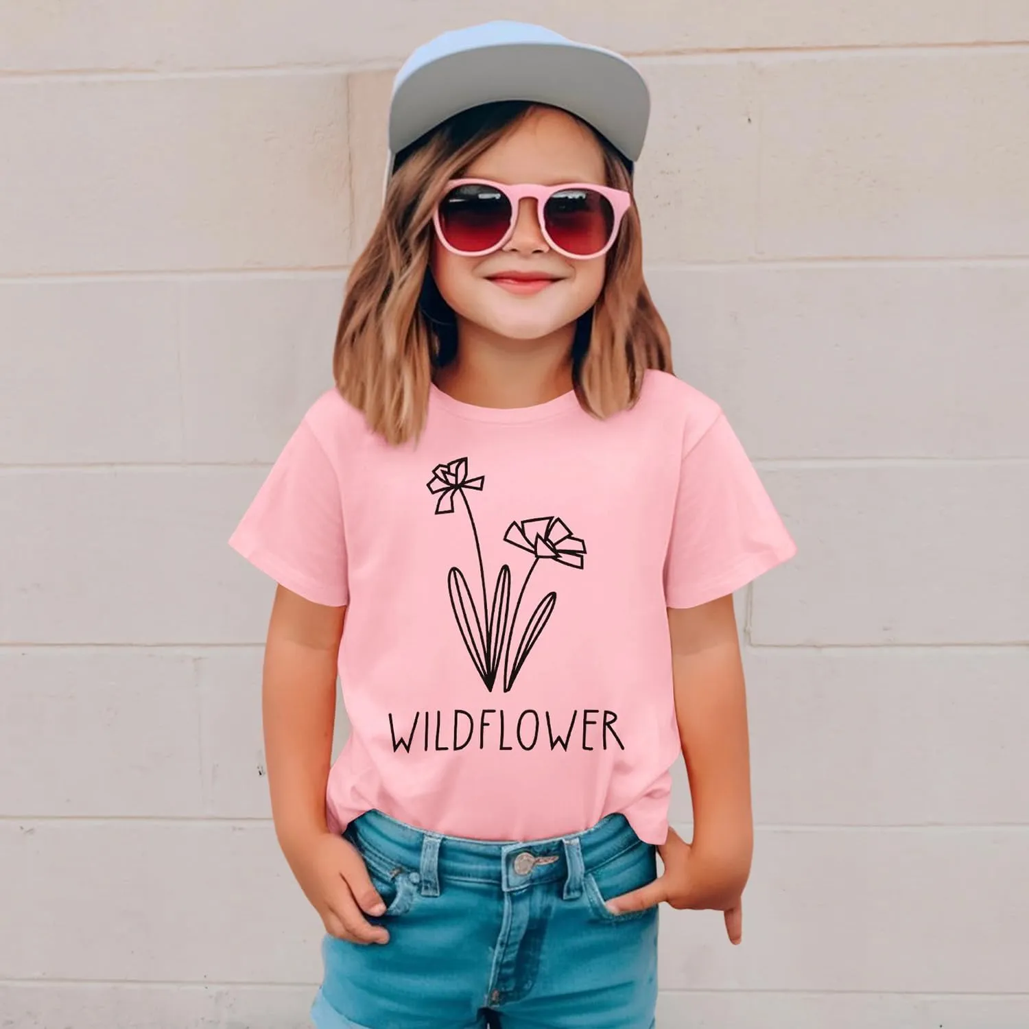 Raising A Wildflower Mommy and Me Shirts Cute Floral Graphic T-Shirt Mom and Daughter Outfits Summer Short Sleeve Tees