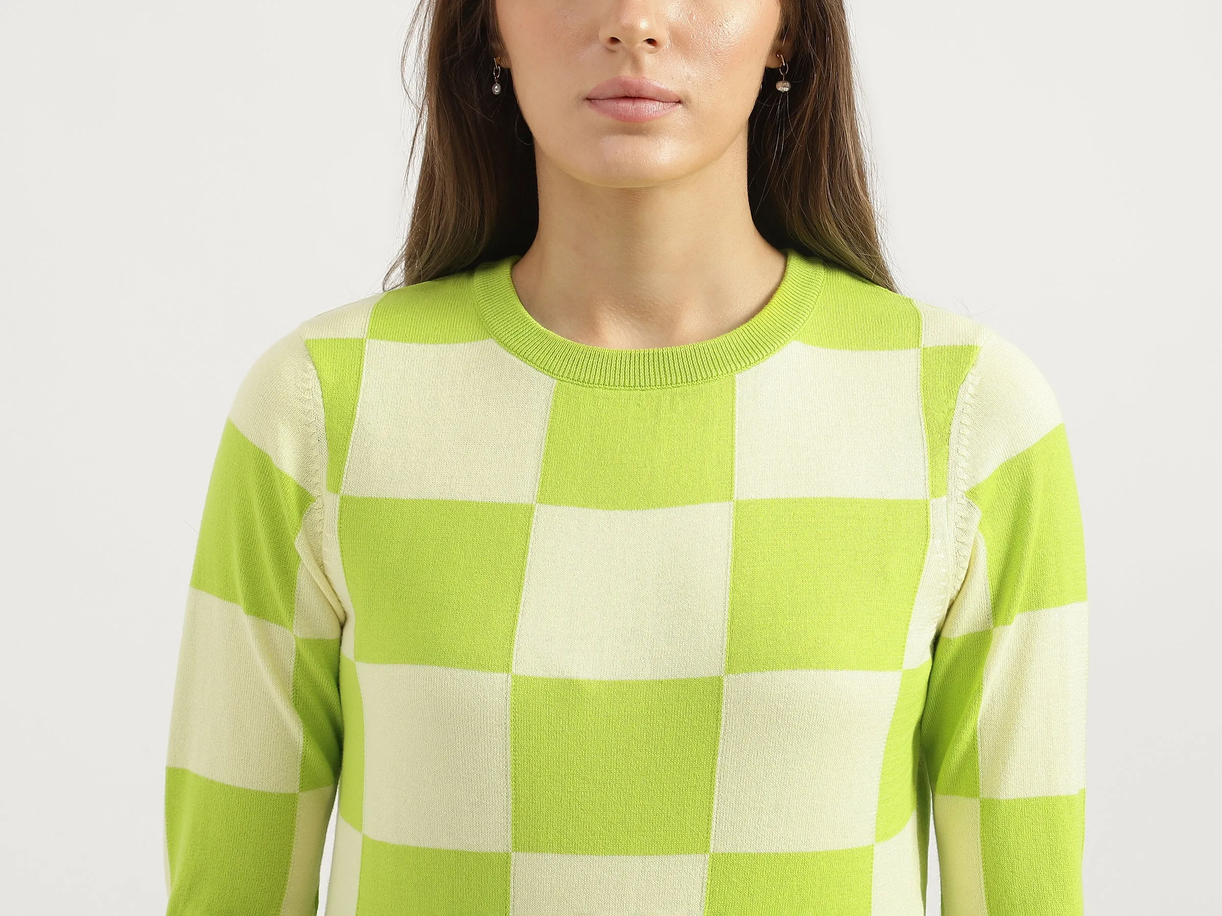 Regular Fit Round Neck Colorblock Tops