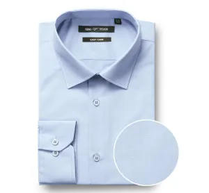 RENOIR Light Blue Classic Fit Long Sleeve Travel Easy-Care Cotton Dress Shirt CS0221