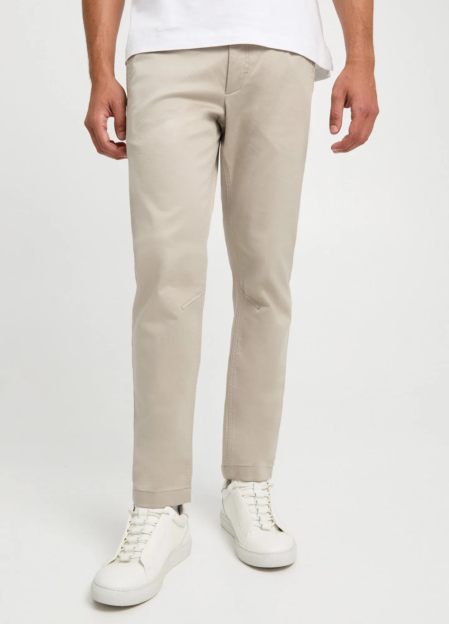 Slim Fit Cotton Stretch Chinos Warm Grey