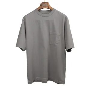 Soft cotton crewneck pocket tee in mid-grey