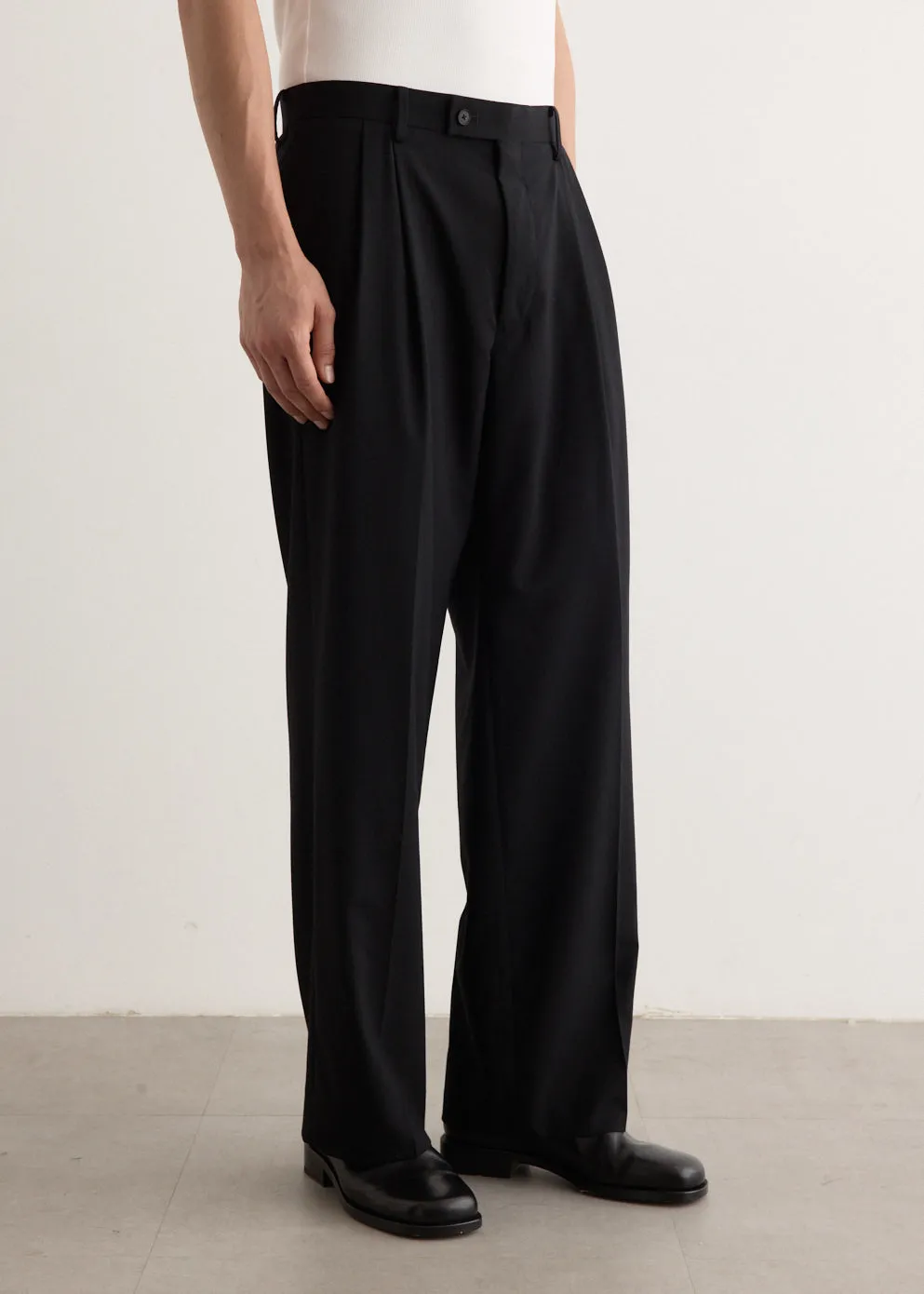 Super Fine Tropical Wool Two-Tuck Slacks