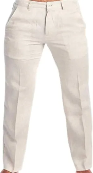 Thatrich Men's Business Casual Pants Slim Fit Formal Golf Pants Linen Casual Summer Trousers Breathable Lightweight Slacks