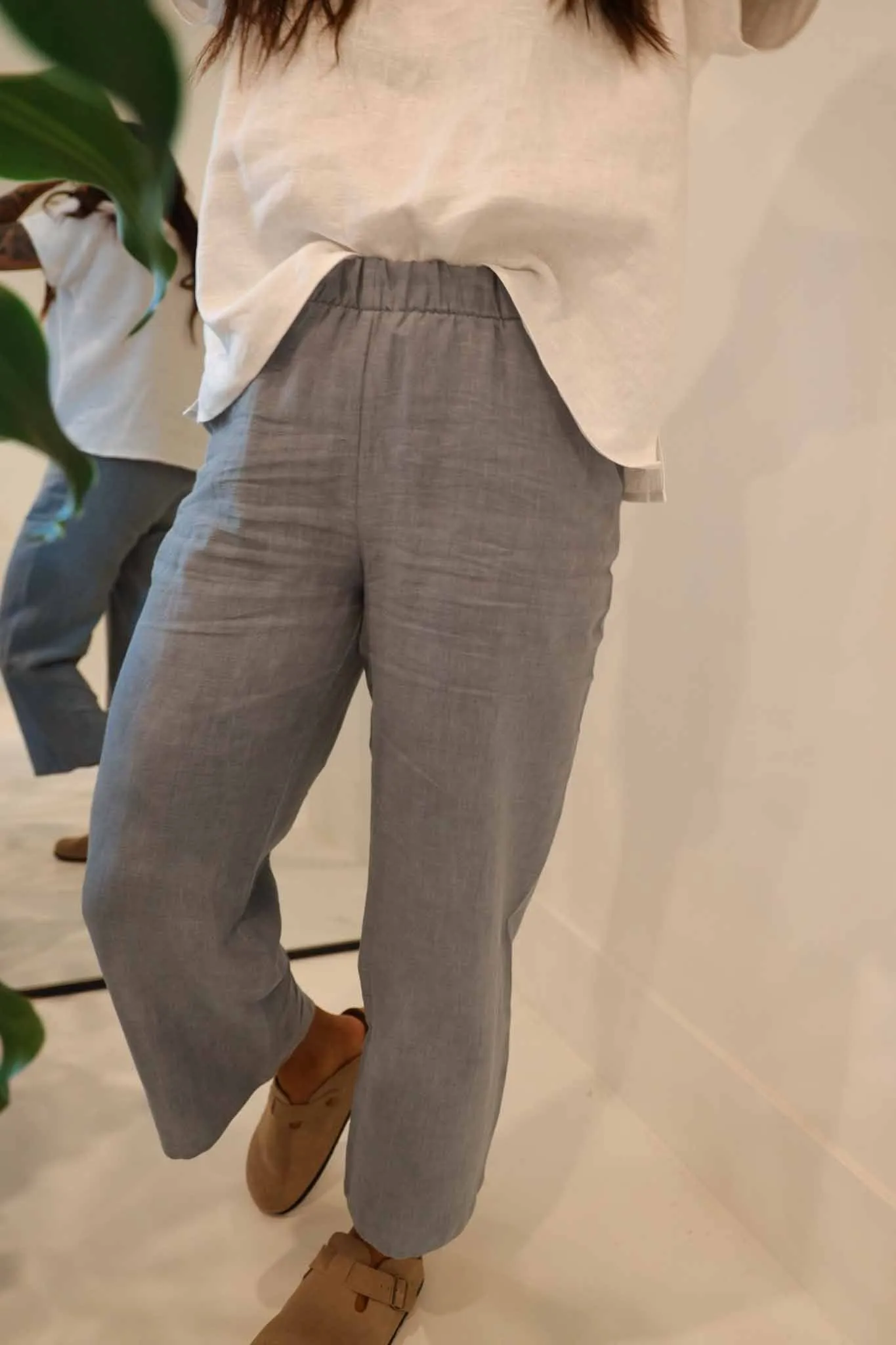 The Wanderer Wide Leg Slacks - Linen