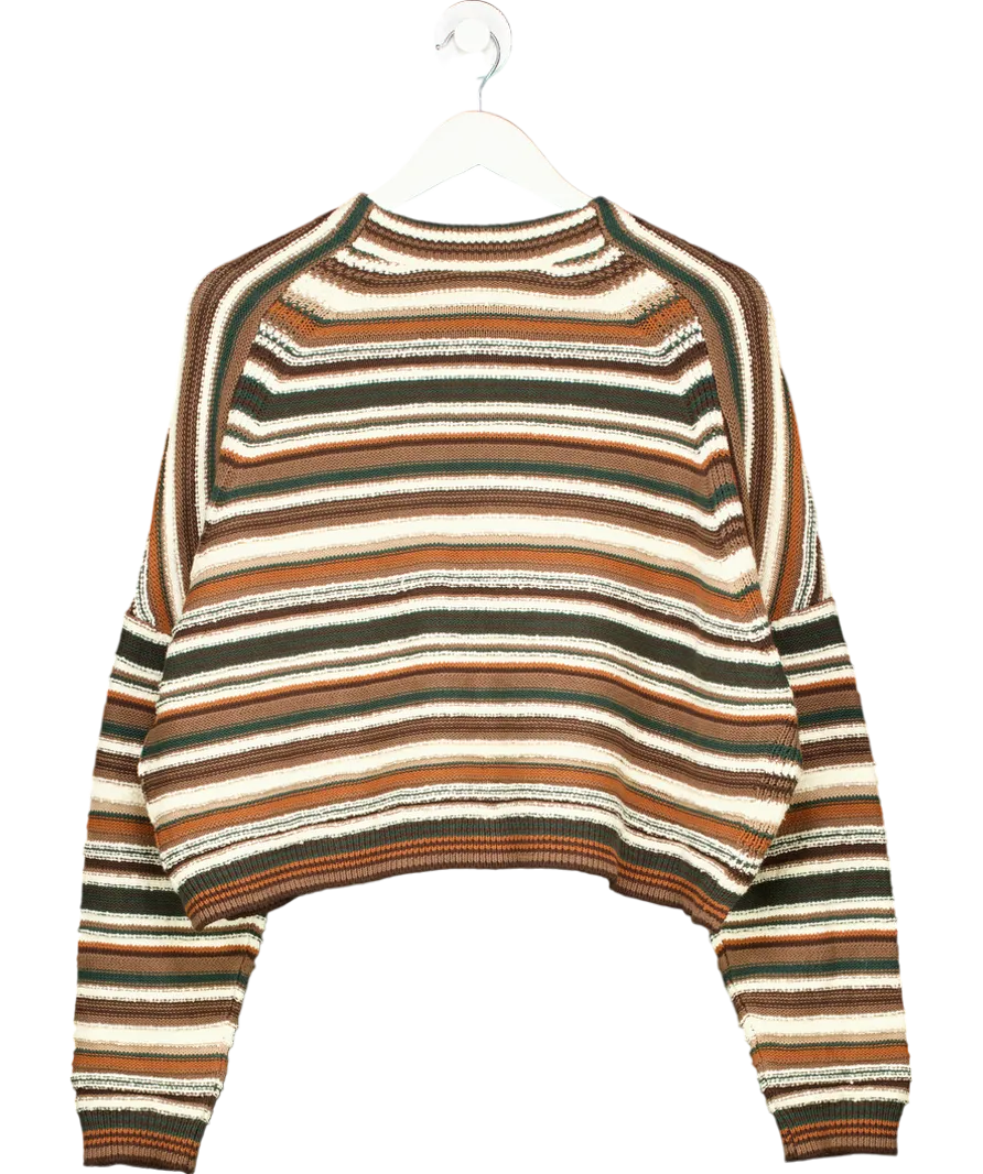 Whistles Brown Winnie Striped Knit Cardigan UK M