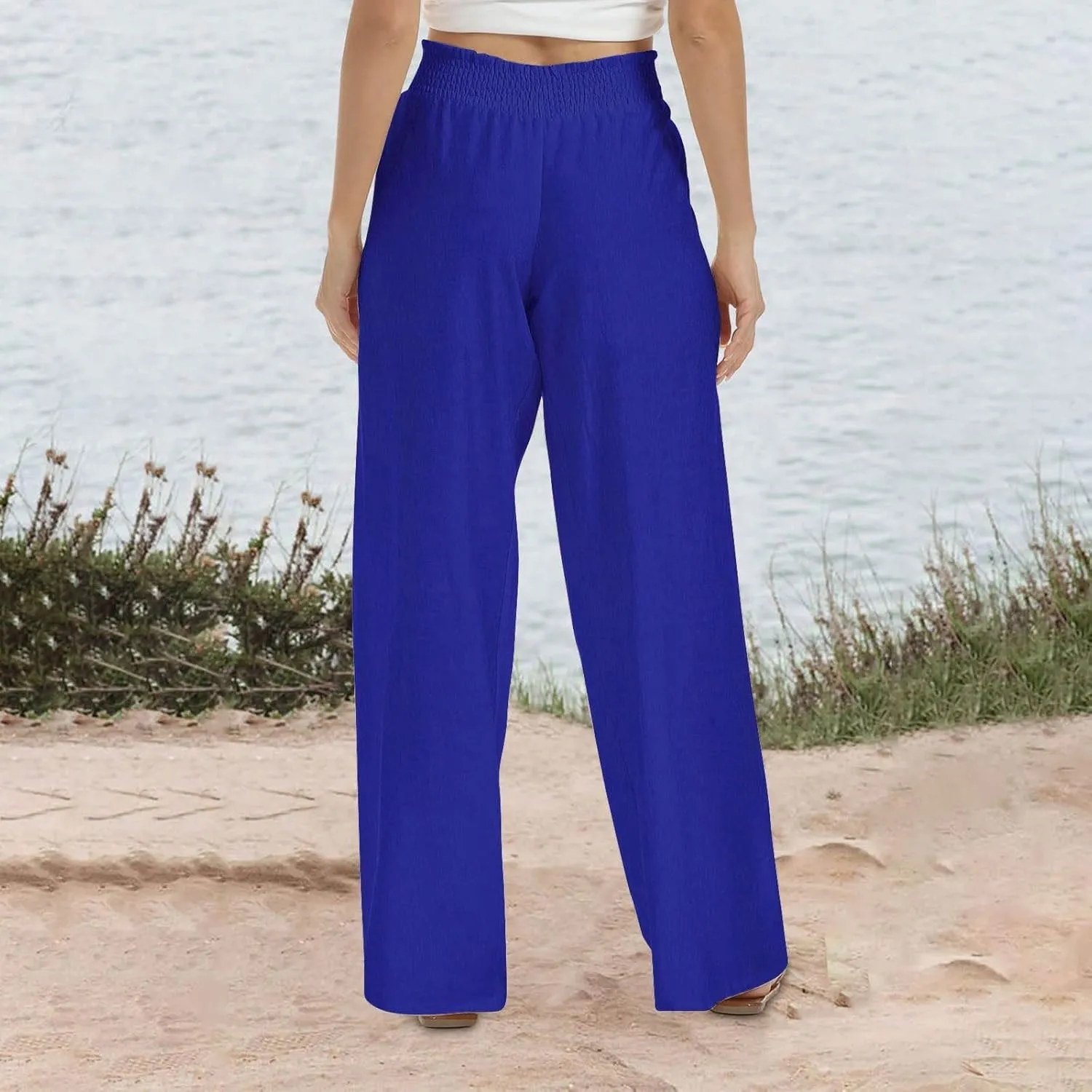 Wide Leg Pants for Women Summer Plus Size High Waist Pant Workout Casual Trousers 2025 Summer Outfits with Pockets