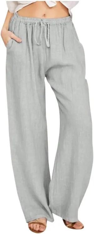 Women Flowy Pants Causal Summer Wide Leg Palazzo Pants High Waist Long Lounge Slacks Beach Trousers with Pockets