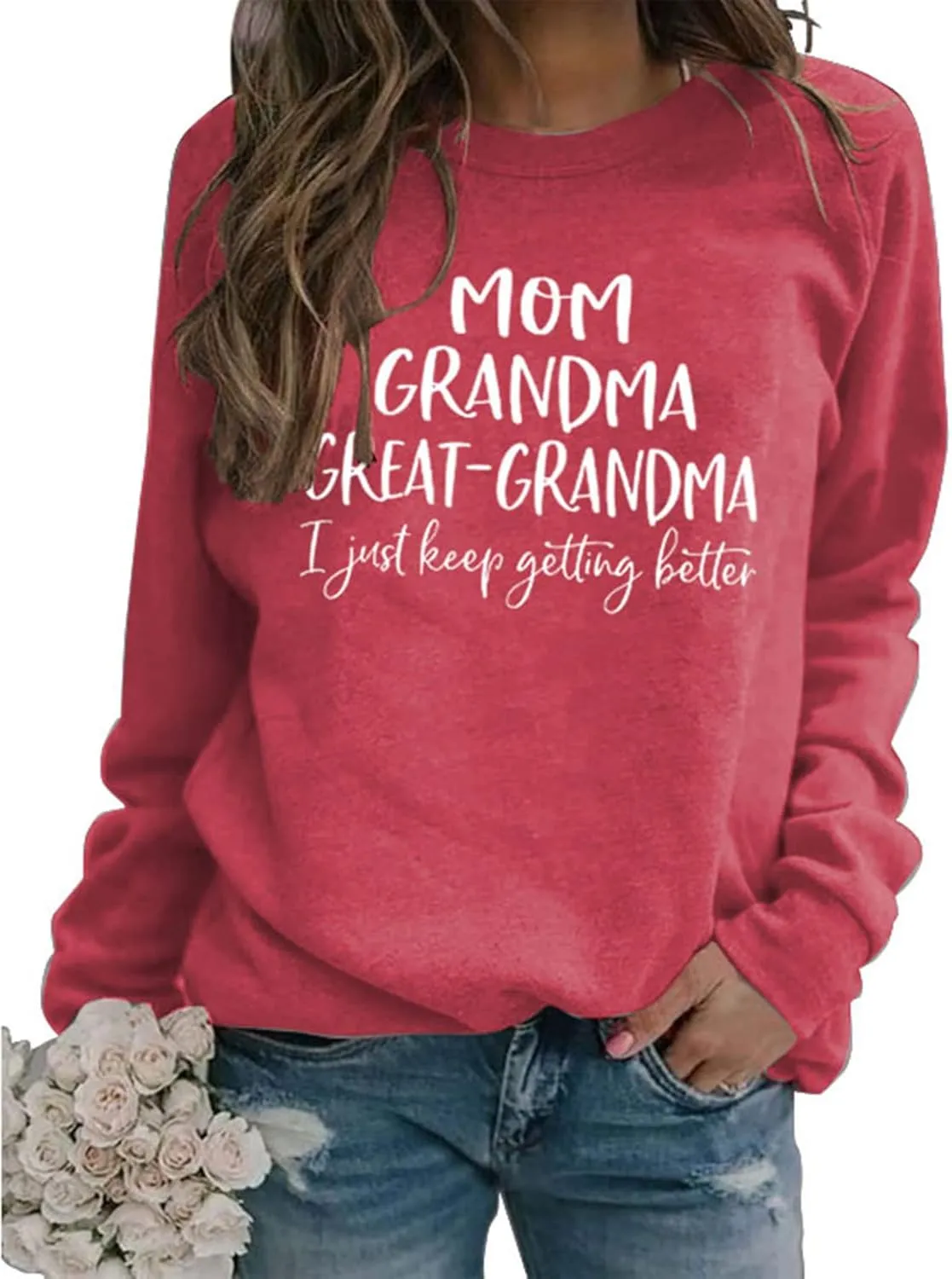 Womens Great Grandma Sweatshirt Crewneck Casual Pullover Loose Comfy Grandma Gifts Shirts Top