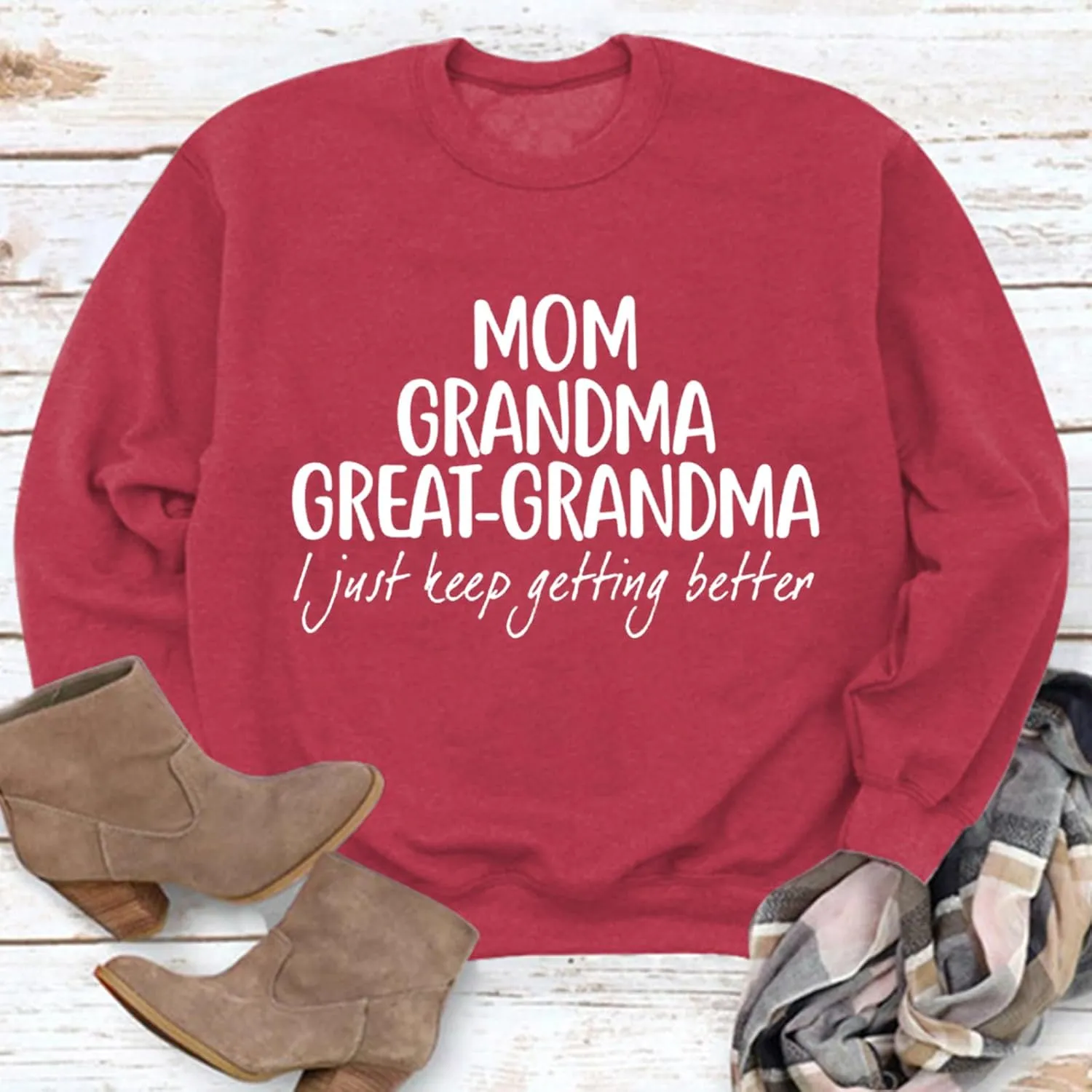 Womens Great Grandma Sweatshirt Crewneck Casual Pullover Loose Comfy Grandma Gifts Shirts Top